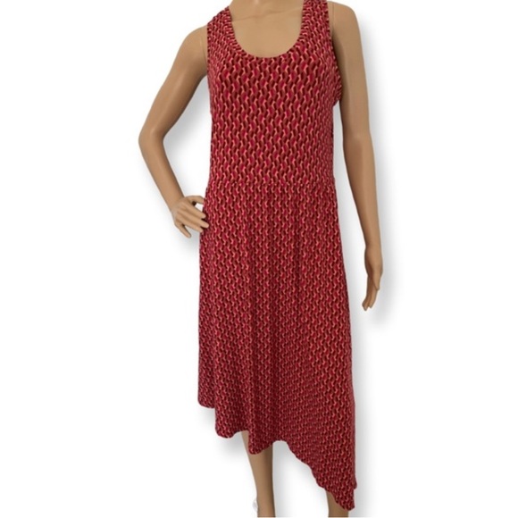 Ava & Viv Asymmetrical Red Sleeveless Dress - Picture 1 of 8